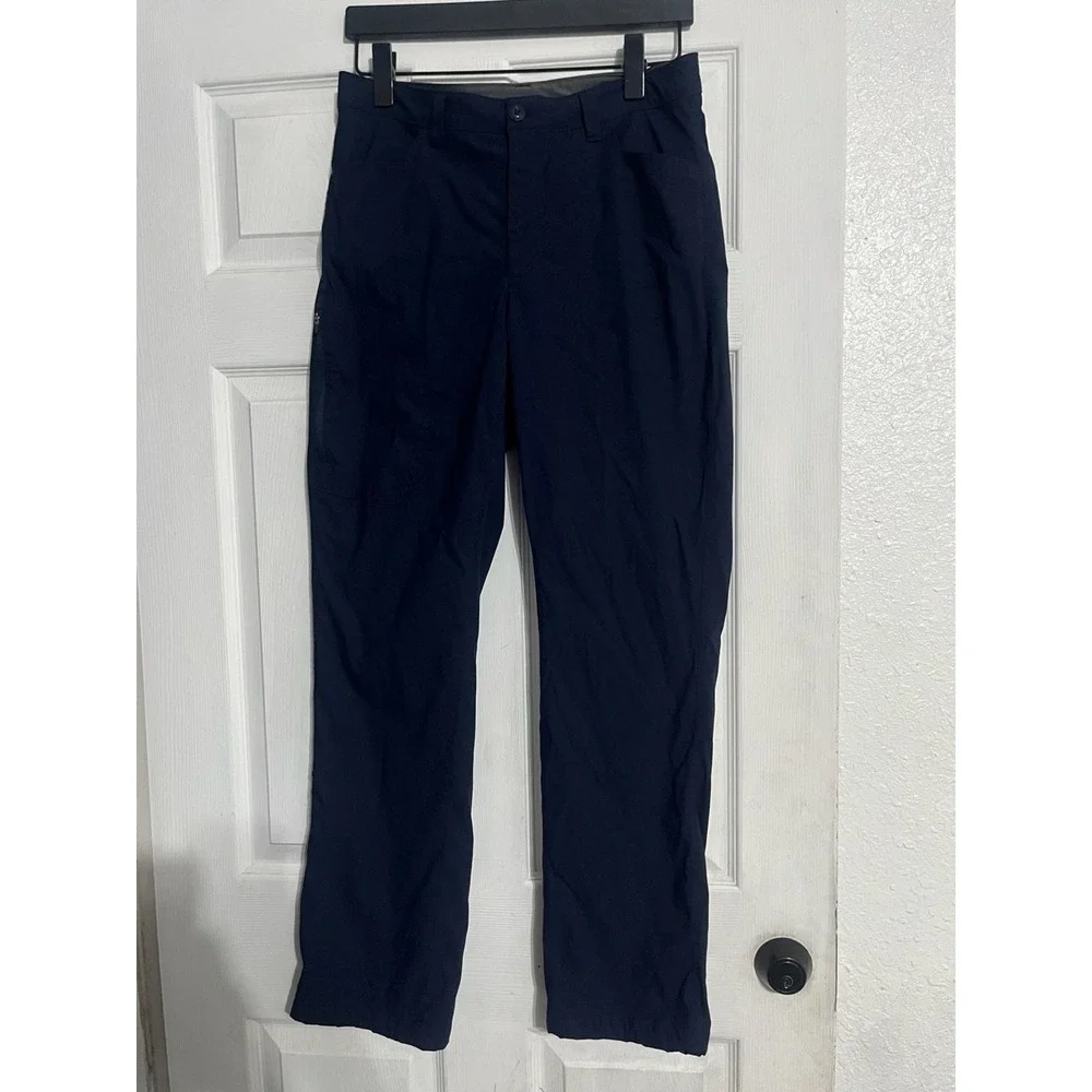 Eddie Bauer Mens Fleece Lined Tech Pants Navy Blue 32x32 Hiking Outdoor Warm